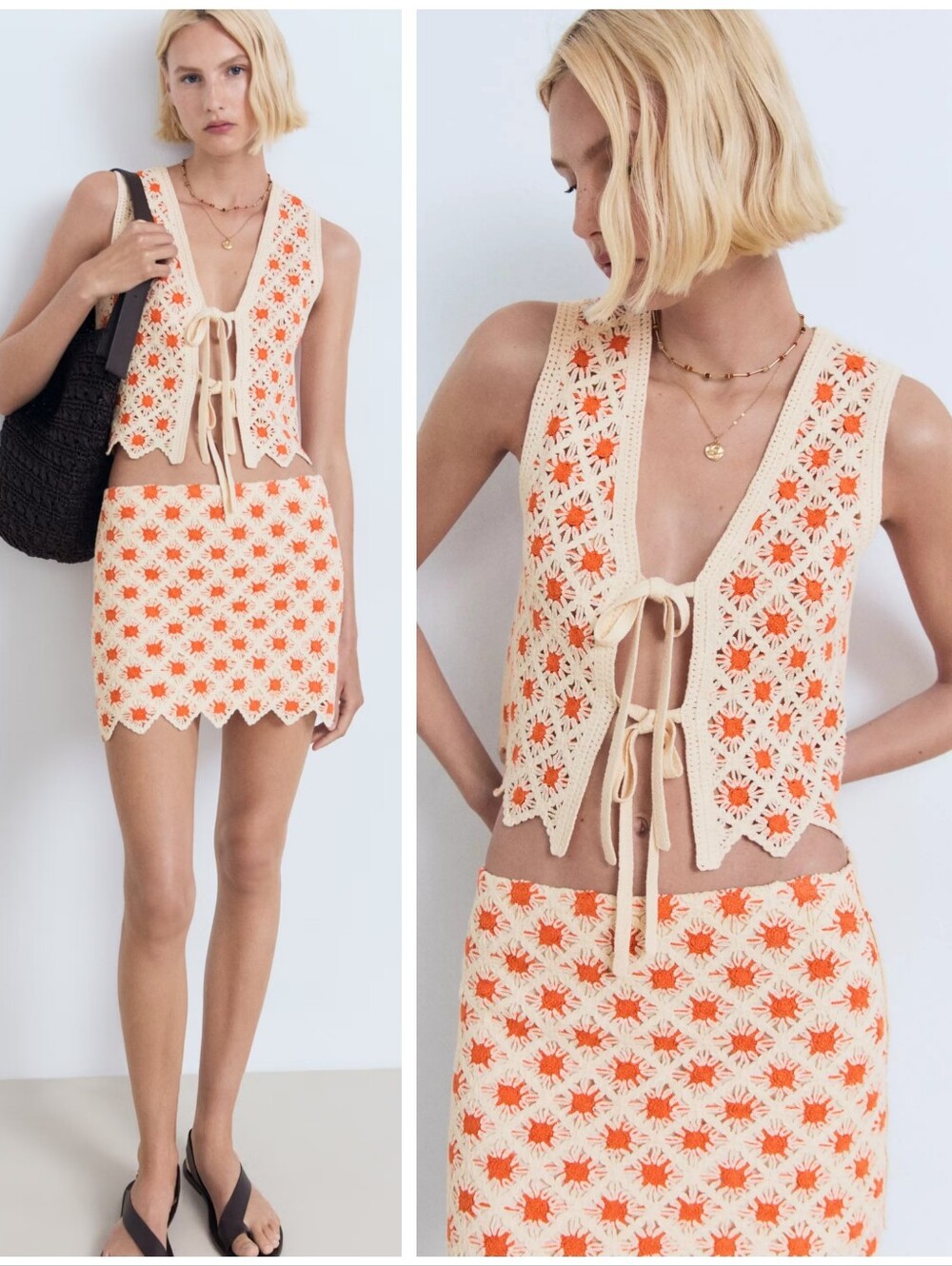 MANGO Crochet Skirt/top
